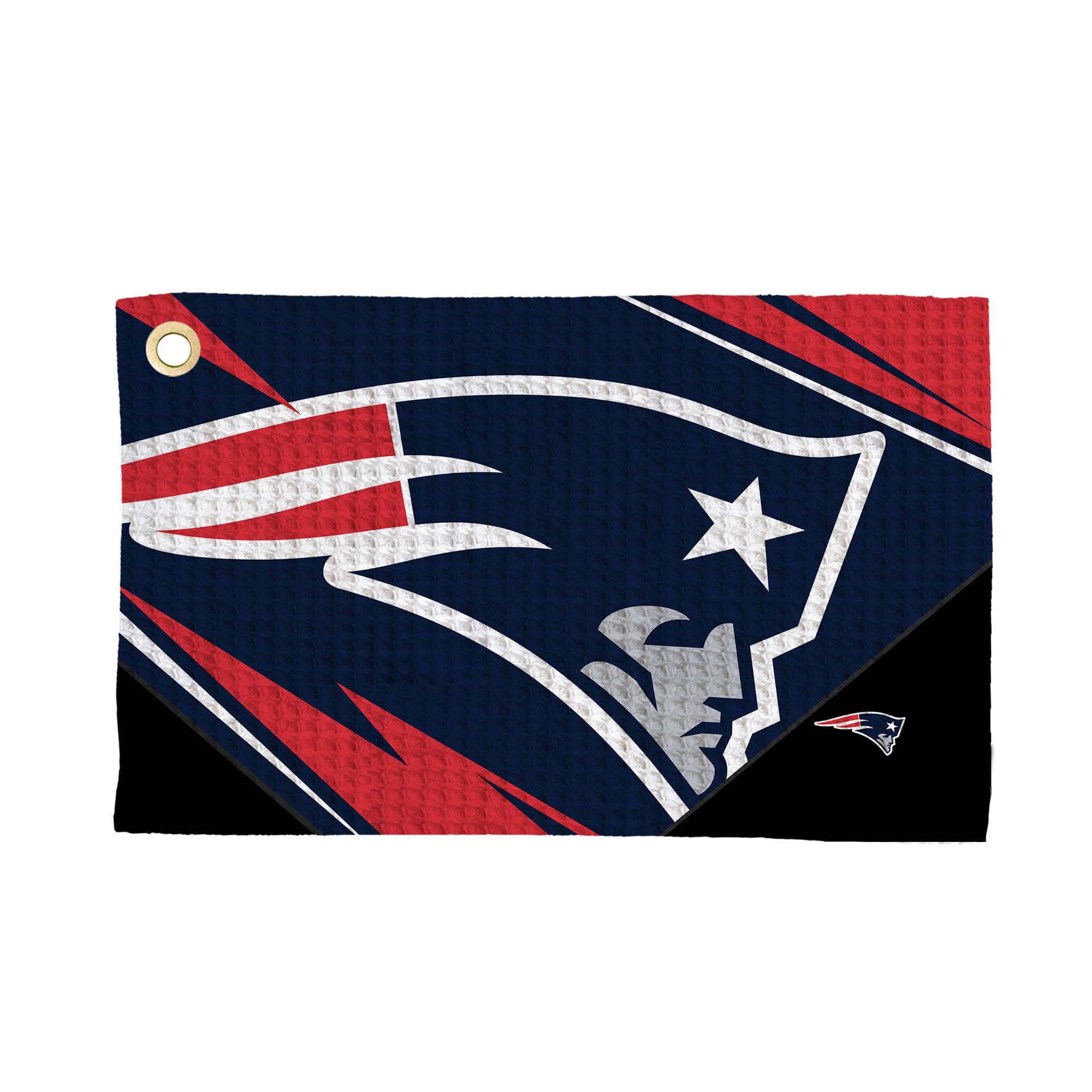 Northwest The Company Official NFL Microfiber Waffle Fabric Fan Golf Towel with Grommet, 16" x 25", Shred, Team Colors (New England Patriots)