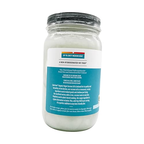 Miniatura 4 de Spectrum Aceite de coco virgen orgánico sin refinar 14 onzas