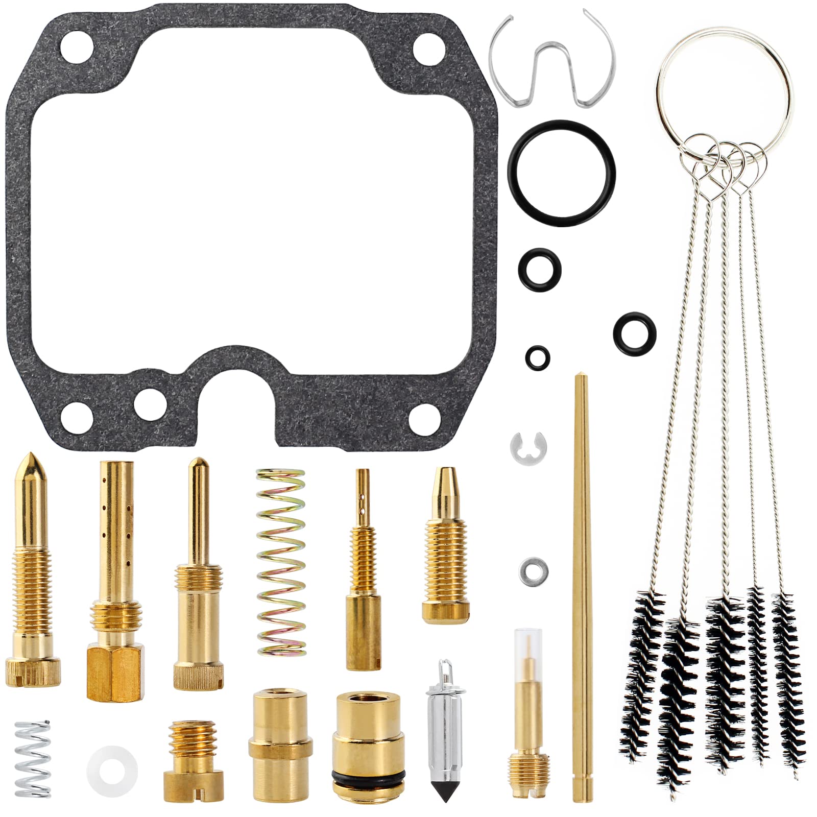QAZAKY KLF250A Carburetor Rebuild Kit Compatible with Kawasaki Bayou 250 KLF250 KLF250A 250A 2003 2004 2005 2006 ATV Carb Repair Set