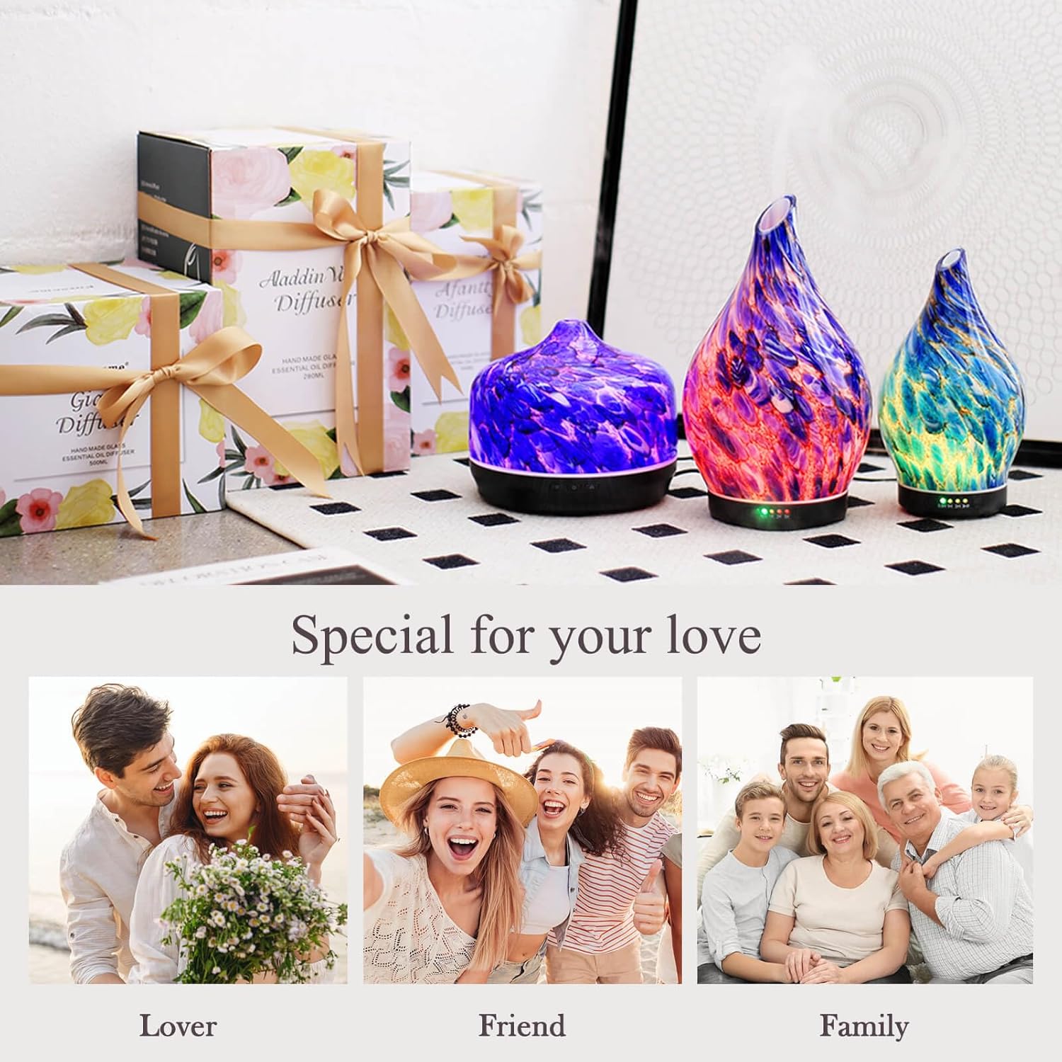 Porseme 150ml Essential Oil Diffuser Glass Color Changing Aroma Air Diffusers Aromatherapy Ultrasonic Cool Mist Humidifier 6 Running Hours Waterless Auto-Off for Sleeping Yoga Office Spa (Deep Blue) - Image 6