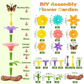 littleGarden♡ Amazon.com: Funsland Flower Garden Building Toys for Girls