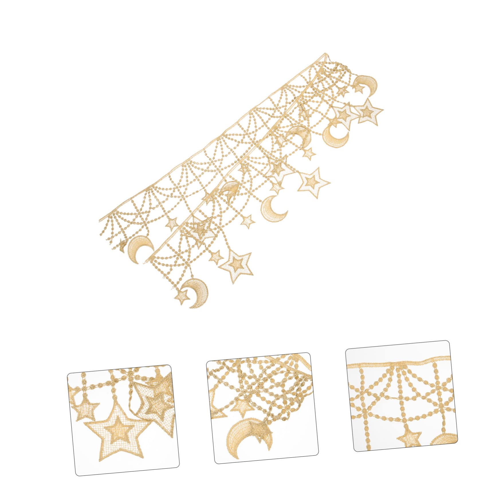 EXCEART 4piezas Cinta De Encaje Decorativa Para Manualidades Cinta De Encaje Para Ropa Estrellas y Para Proyectos De Costura y