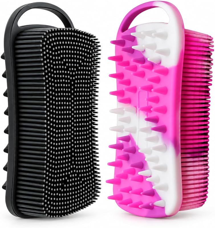 Escova de banho corporal de silicone dupla face Cinlitek, 2 unidades, modelo RTKSBS-68
