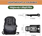 KINJOEK 25kg 55lbs Camion à main pliant, Chariot de construction solide pour bagages avec 2 Roues surdimensionnées Bonus Bungee Cord, Collapsible, Léger et Compact Sac à Dolly pour Voyage, Noir
