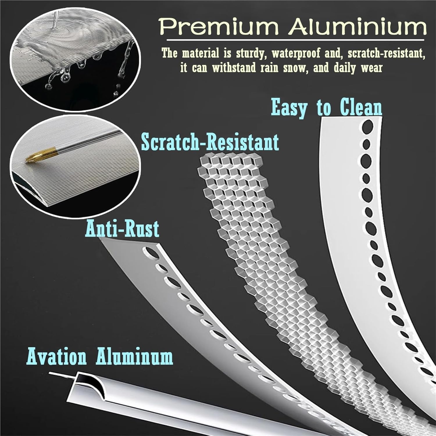 Aluminum Alloy Window Sill Rain Diverter, 100cm Drip Edge Trim for Exterior Wall Protection & Roof Edge Molding, 1pc Drip Rail Decoration Strip (20mm Width)