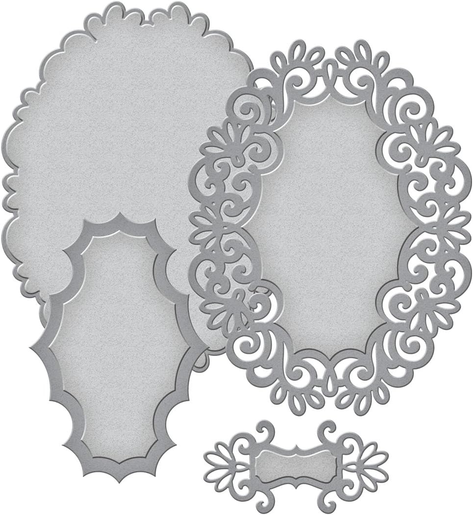 Spellbinders S4-447 Shapeabilities Heirloom Oval Etched/Wafer Thin Dies
