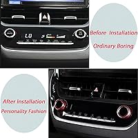 Vista 4 de Control central de aire acondicionado de aire acondicionado y interruptor de control de clima, cubierta de anillo compatible con Toyota Corolla Rojo