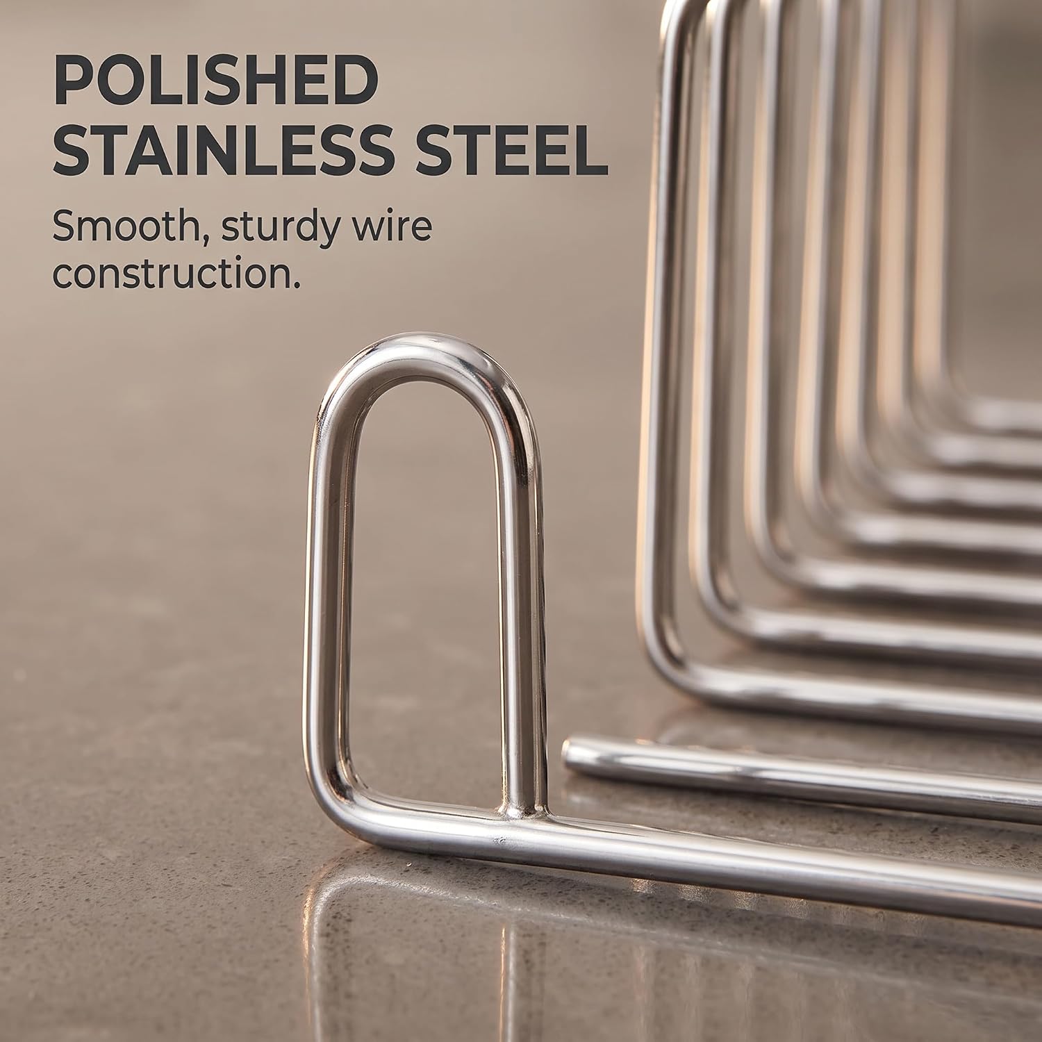 Silver 8 Holes Stainless Steel Tool Toast Cooling Grid Bread Rack Rectangle Air Fryer Accessories Organizer Safe Healthy Stainless Steel Toast Rack Baking Tools Accessories Cooling Racks