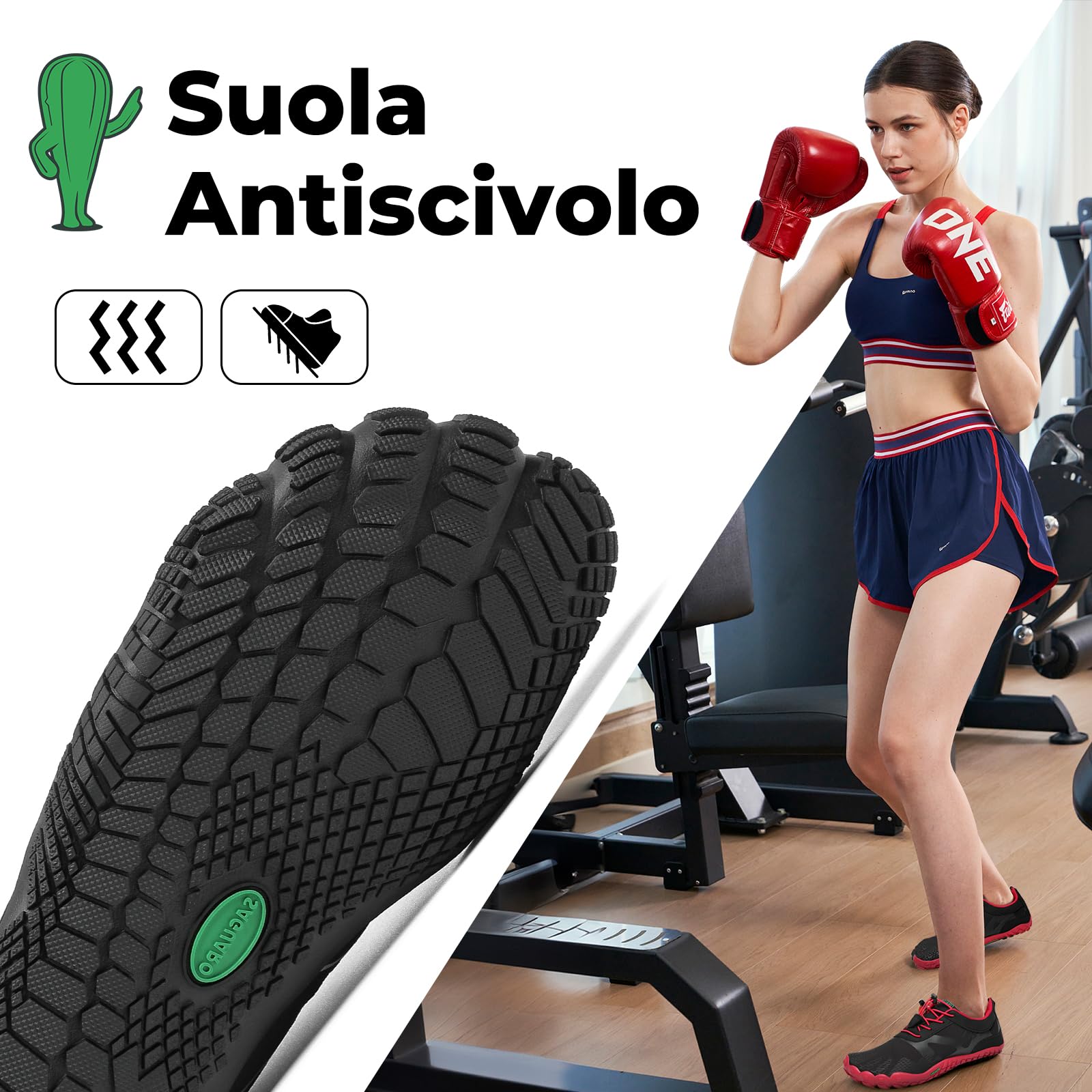 SAGUARO Scarpe Barefoot Shoes Minimaliste Scarpe da Trail Running Uomo Donna Gr.36-48