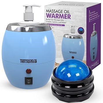 Massage Oil/Lotion Bottle Warmer - Auto-Temperature Blue Pastel