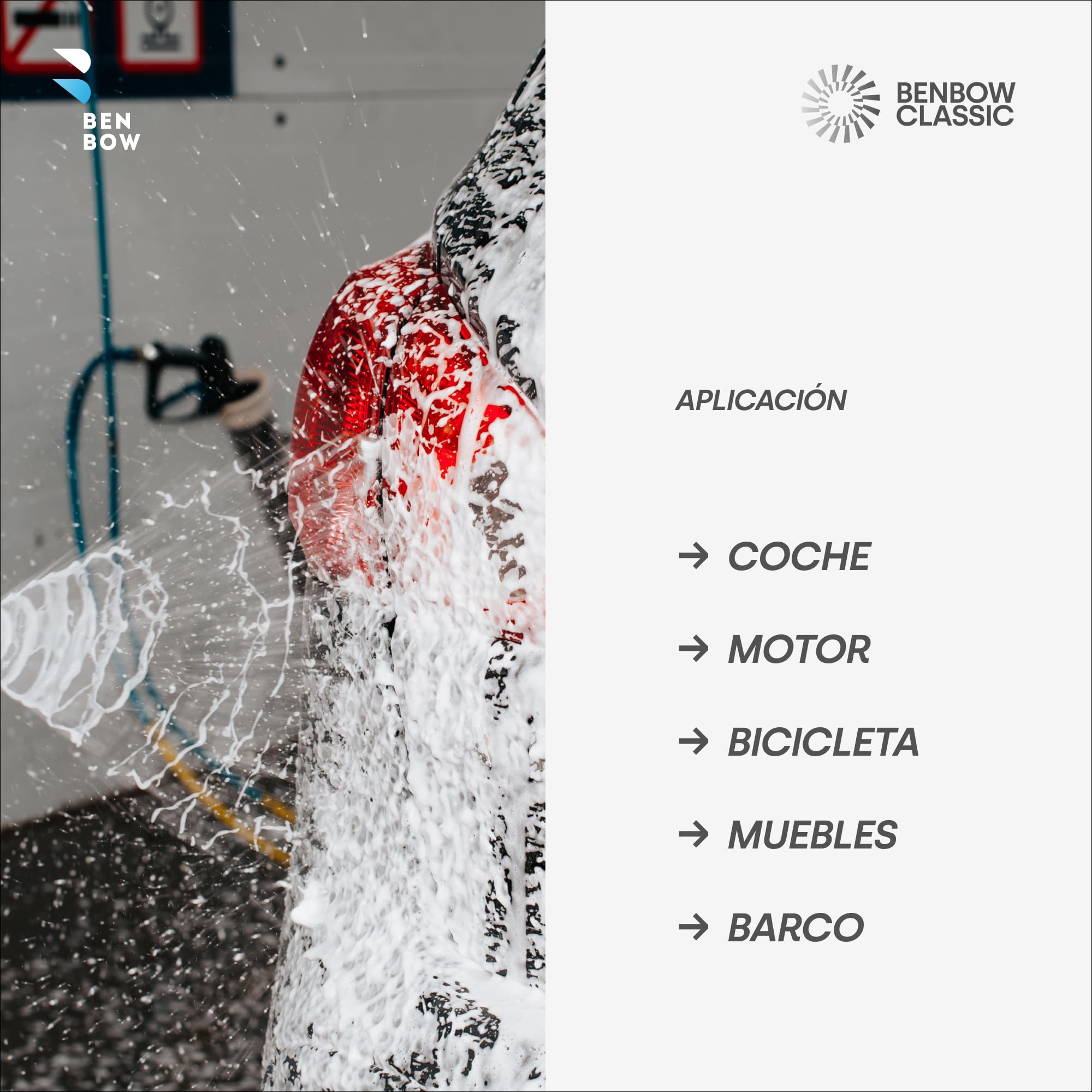 BenBow Pistola de Espuma de Aire comprimido Black – para una pre-Limpieza efectiva de Coches, Barcos y Motocicletas – práctica Pistola de Espuma – Ideal para Profesionales del detallado de vehículos