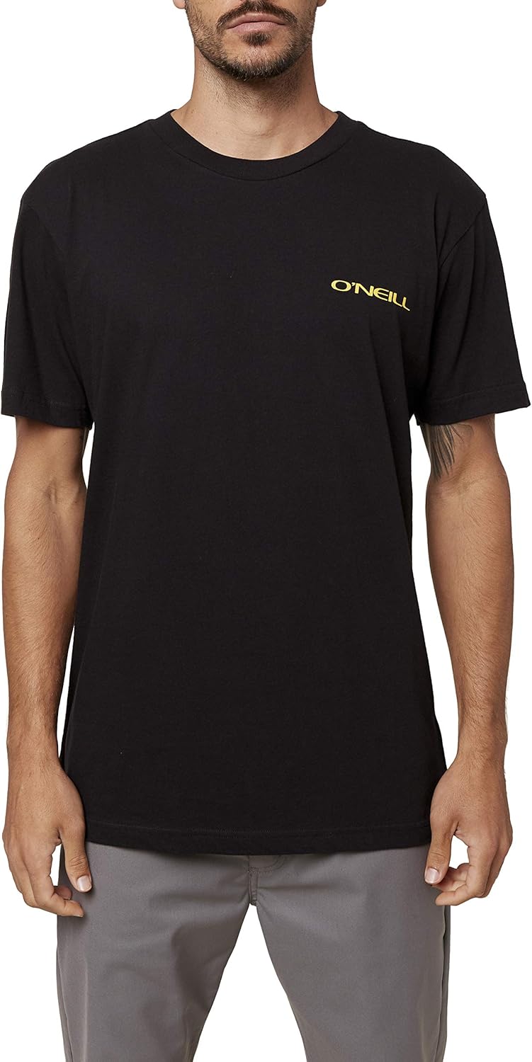 O'NEILL Mens Printables S/S Screen Tee Black/Stacked S