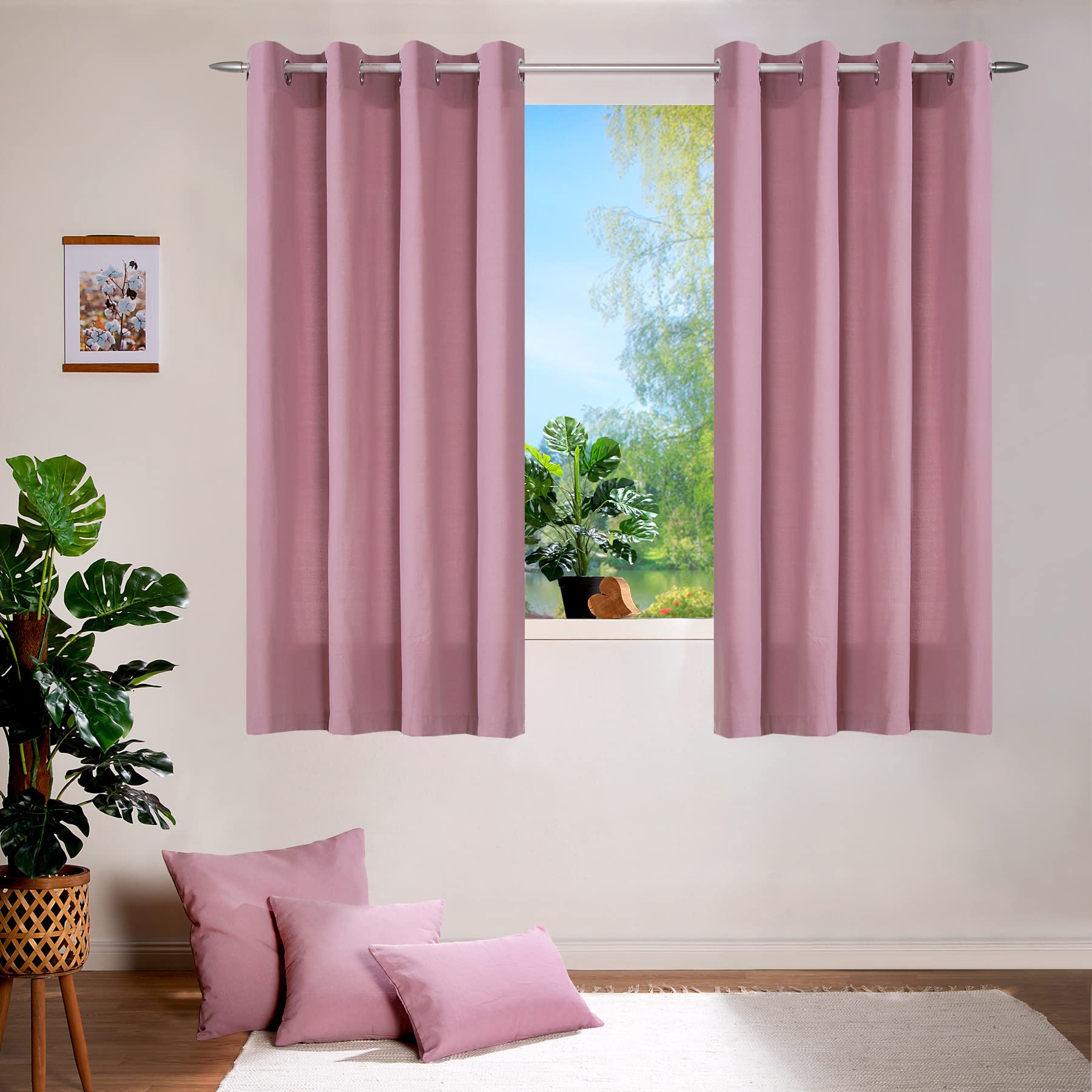 Heimtexland Tenda Happy Con Passanti – Righe Colorate Blu/Arancio/Rosa – 260x140 Cm – Oscurante E Morbida – Accorciabile - 5