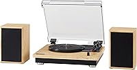 Vista 8 de Crosley CR6043A-NA Brio Bluetooth Turntable Shelf System with Included Speakers, Natural