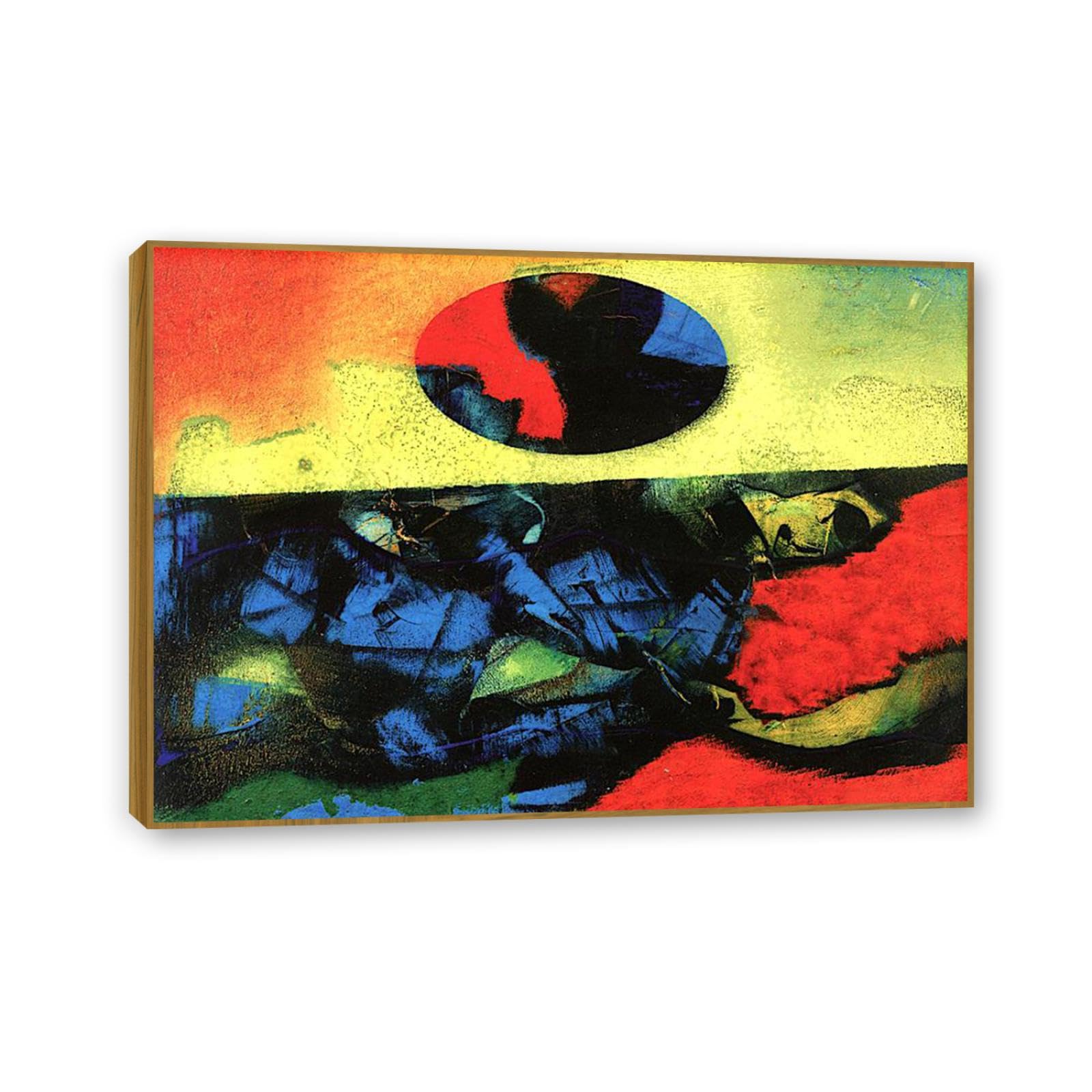 MYCGGDGH Max Ernst Canvas Wall Art Reproductions of Famous Paintings Suddenly II Retro Surrealist Canvas Wall Decor for Living room bathroom 55x40cm(22x16in) Framed