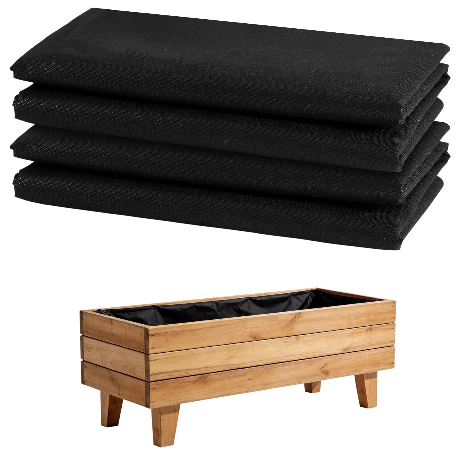 DHFUCNKO 162cm x 210cm Fabric Liner for Large Veg Trough Outdoor Raised Bed Planter, Non Woven Fabric Plant Liners, Replacement Plant Trough Liners for Vegetables, Flowers, Plants