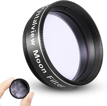 Astromania Crystalview Moon Filter for Telescope 1.25 Inch Lunar Filters | Telescope Neutral Density Filter,Reduces Moon Glare,Enhances Lunar Crater Detail,Work with Telescope Accepts 1.25" Eyepiece