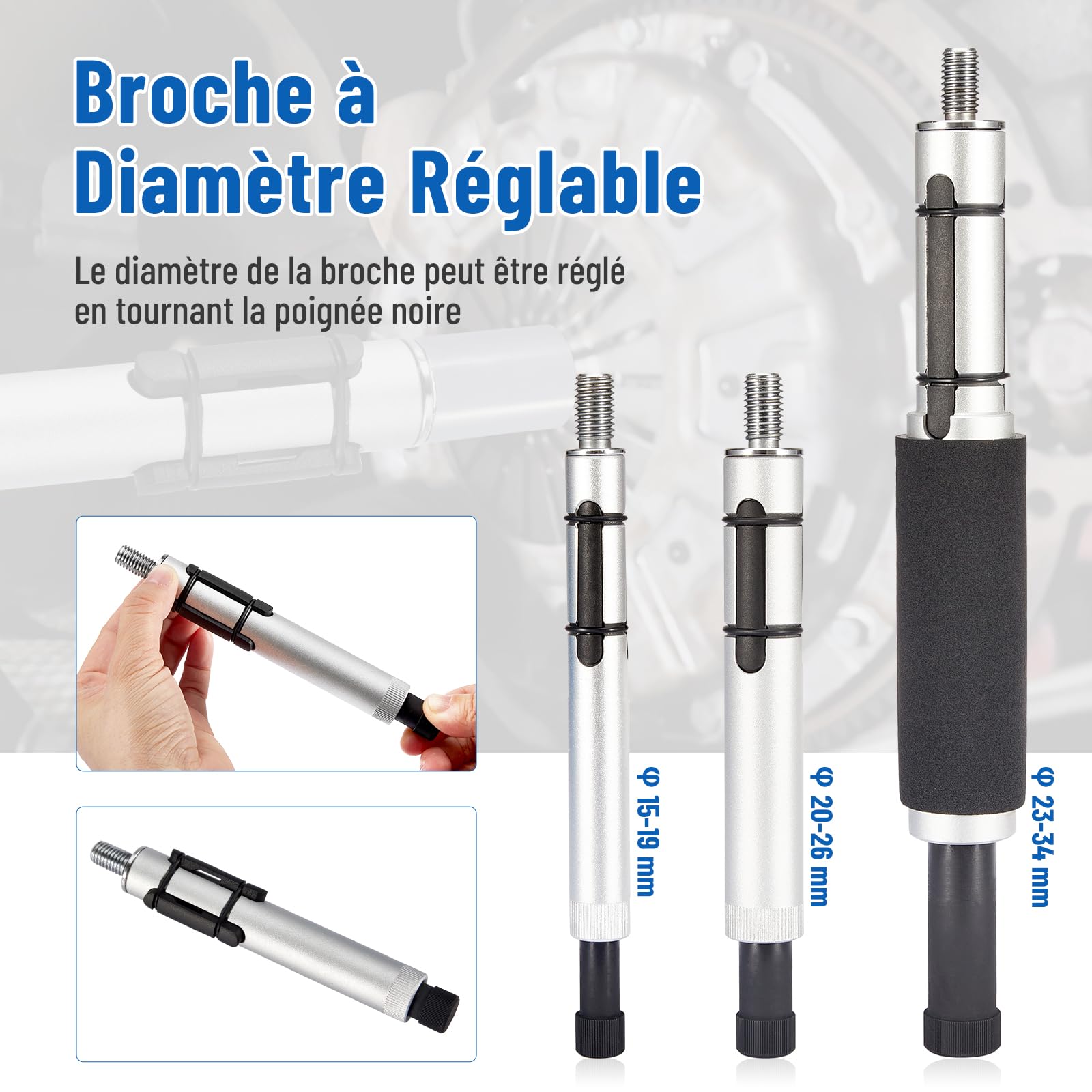 11 Pièce Centreur Embrayage Universel, 12-20mm Outil de Centrage d'embrayage, Coffret Centreur Embrayage Portable pour la Plupart des Voitures et Véhicules Utilitaires Légers