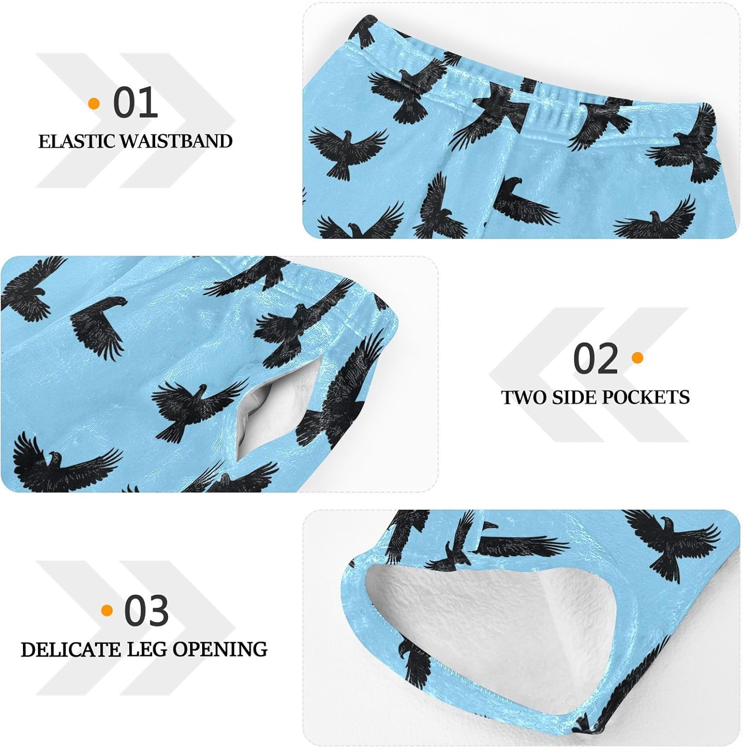 Pajama Pants Soft Flannel Sleep Bottoms Eagle Loungewear Pants 6-14 Years - Image 5