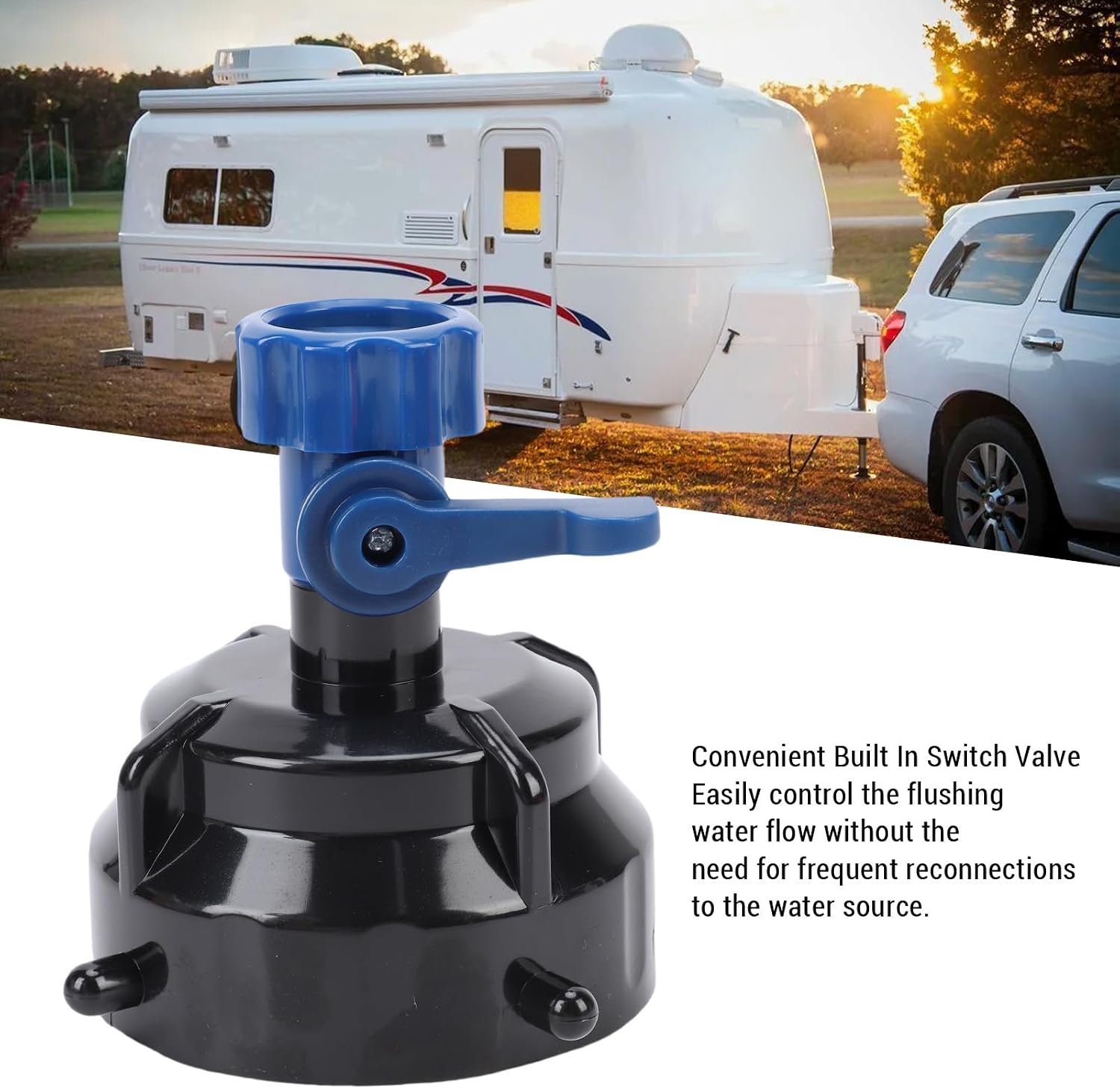 JTLB RV Sewer Hose Rinse Cap Sealing Leakage Proof Threaded Interface RV Sewage Drain Hose Flush Cap for Trailers