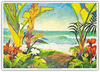 Time to Chill - Tropical Beach Paradise - Hawaii - Hawaiian Islands - From an Original Watercolor Painting by Robin Wethe Altman - Master Art Print 10in x 14in