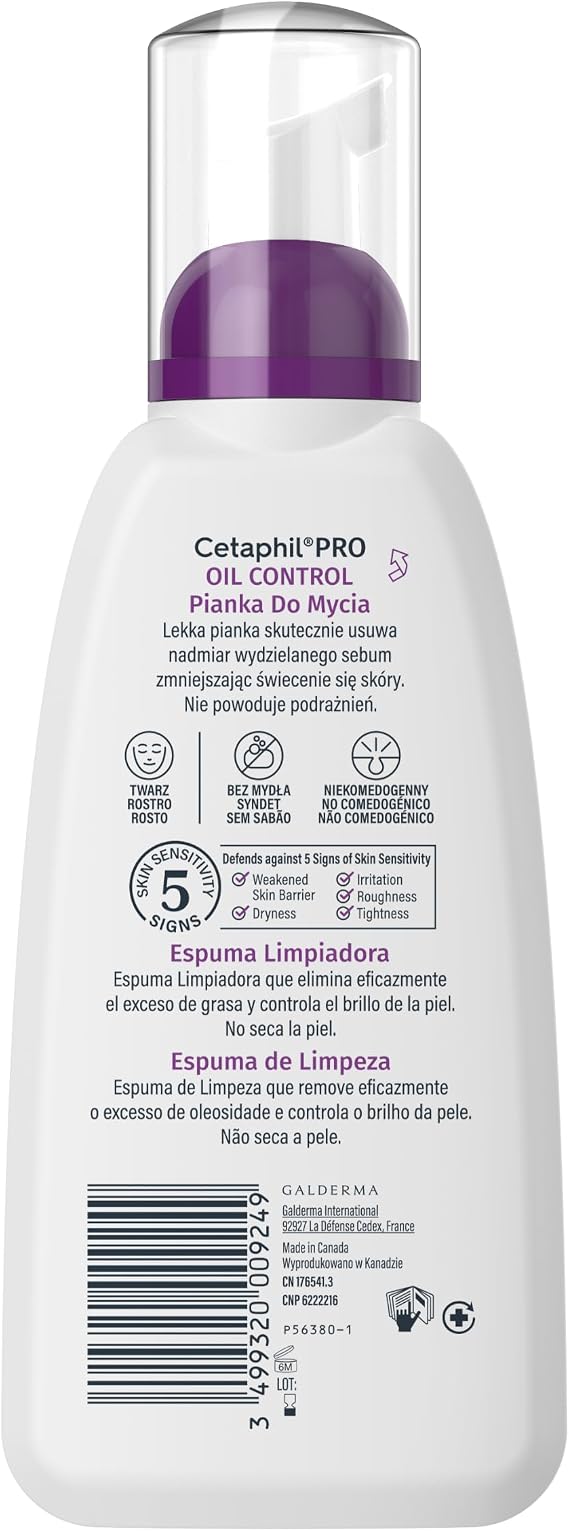 Cetaphil PRO Oil Control Cleansing Foam 8 fl oz for oily skin and acne