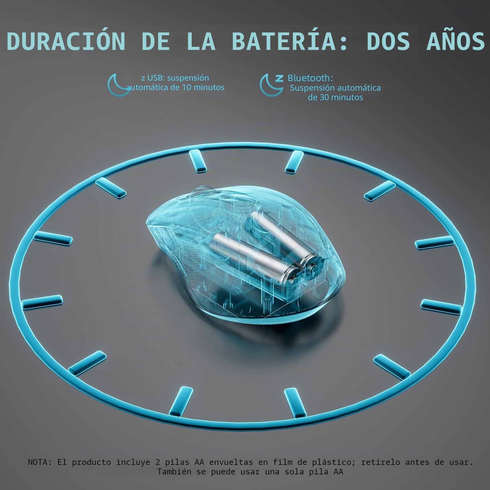 INFINMIND Ratón inalámbrico, Multi-Dispositivo Bluetooth, Receptor USB 2.4G y Doble Bluetooth, Rueda de Desplazamiento 4 direcciones silencioso para computadora, portátil, PC, MacBook, iPad(Blanco)