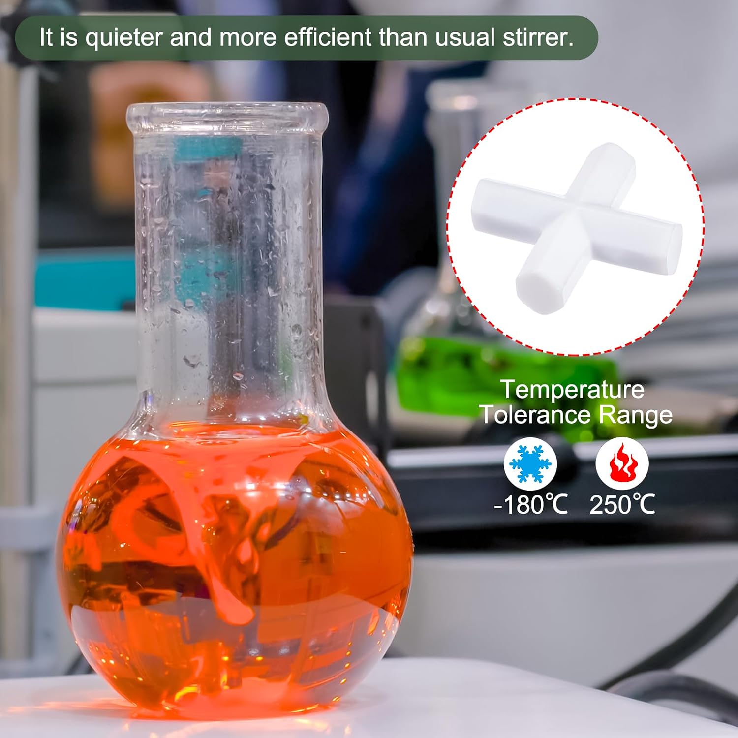 YOKIVE 2 Pcs Magnetic Stir Bar, PTFE Coated Cross Type Stirrer | Great for Lab Liquid Solution Stirring Mixing(White, 1.57-Inch)