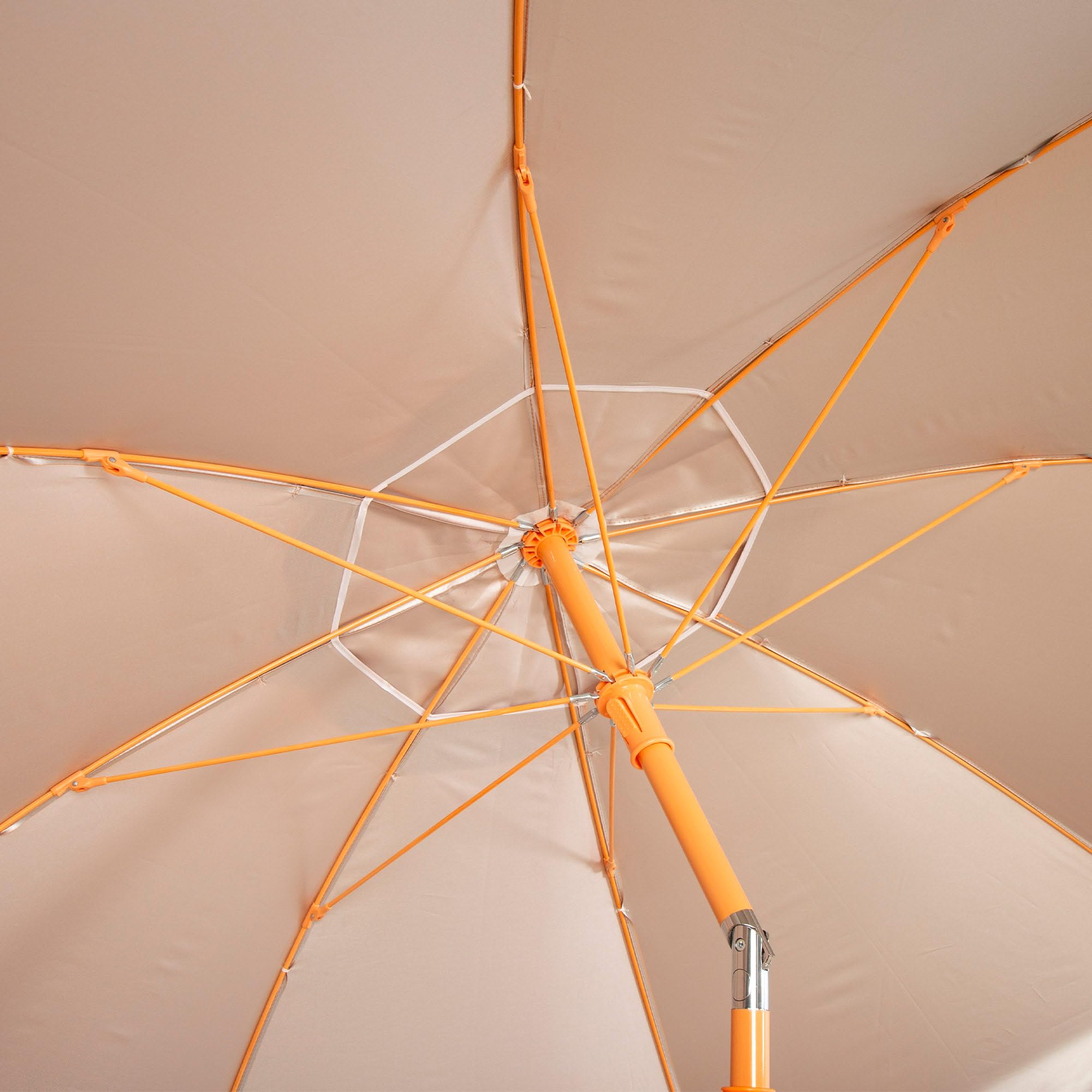 AKTIVE BEACH Ombrellone da spiaggia inclinabile D220 cm, Arancione, con protezione UV50, 8 aste, Materiale oxford, con ventilazione, per esterno (62483)