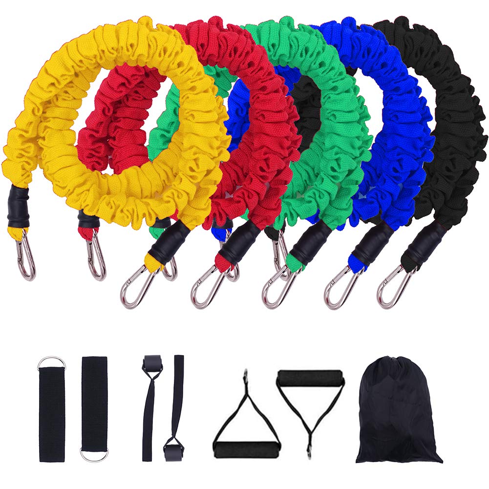 TXDY11 Pieces Resistance Bands Set/Indoor Workout Bands with Handles, Legs Ankle Straps for Resistance Training, physiotherapy, Home Workouts
