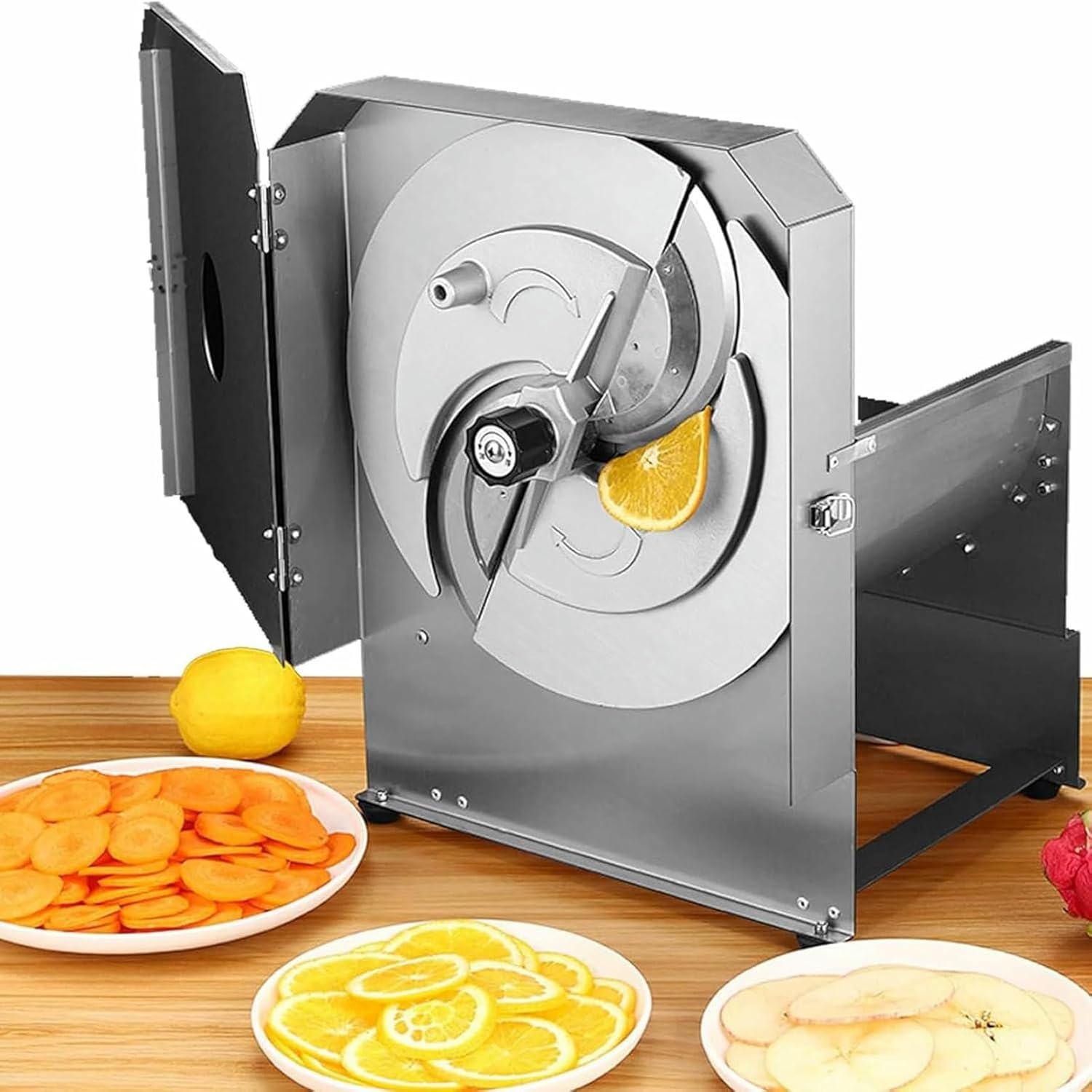 High Strength Fruit And Vegetable Slicer, Commercial Vegetable Slicer, Electric Manual Cutter Adjustable 0-13mm Thickness Onion, Cabbage, Tomato