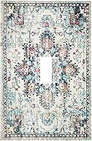 Vista 112 de Cubierta de Interruptor de Luz de Estilo Boho Vintage de los 70 Sol Arcoíris Champiñón Floral Rocker Individual 1 Gang Cubierta de Enchufe