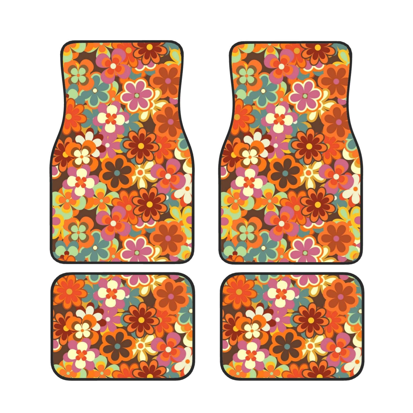 Alfombrillas de coche retro de los 70 set de 4 piezas protectoras de neopreno 7