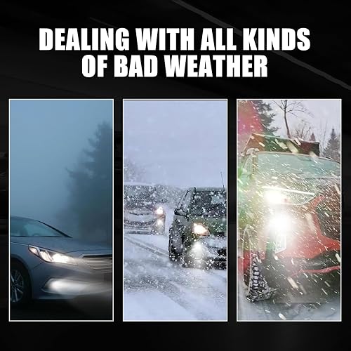 Miniatura 7 de Jewkot 2 luces antiniebla LED superbrillantes 9006 para automóvil, 0.7 x 2.4 x 0.98 pulgadas, 5 chips COB con lente de enfoque, cuerpo de lámpara de