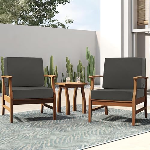 Vista 58 de Favoyard Juego de cojines de asiento profundo para patio, 24 x 24 pulgadas, impermeables, para muebles de patio, con funda extraíble y resistente a