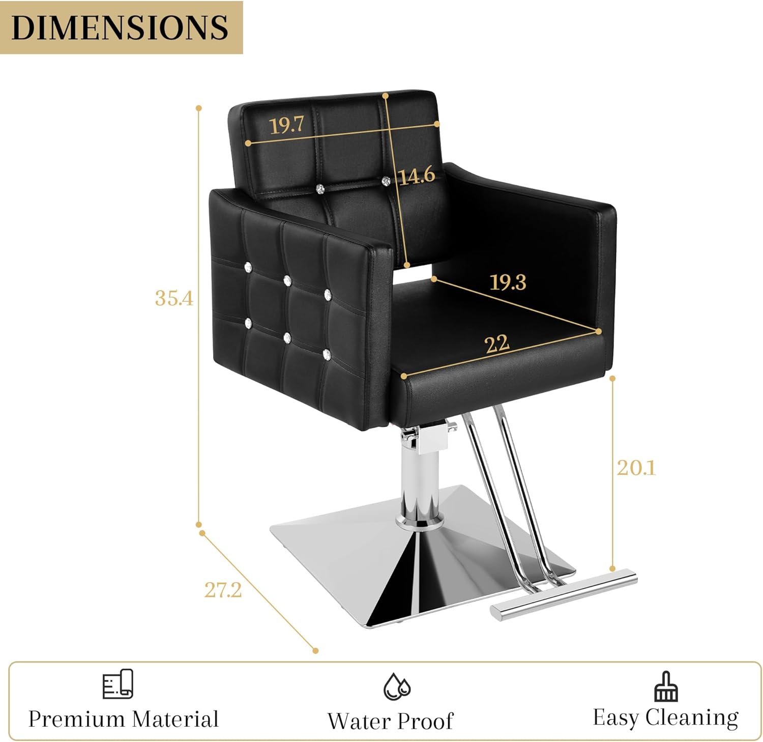 Salon Chair for Hair Stylist, Black Barber Chair for Barbershop & Home, Stylist Chairs, All-Purpose Hydraulic Pump 360° Swivel Beauty Braiding Salon Chairs for Women Men