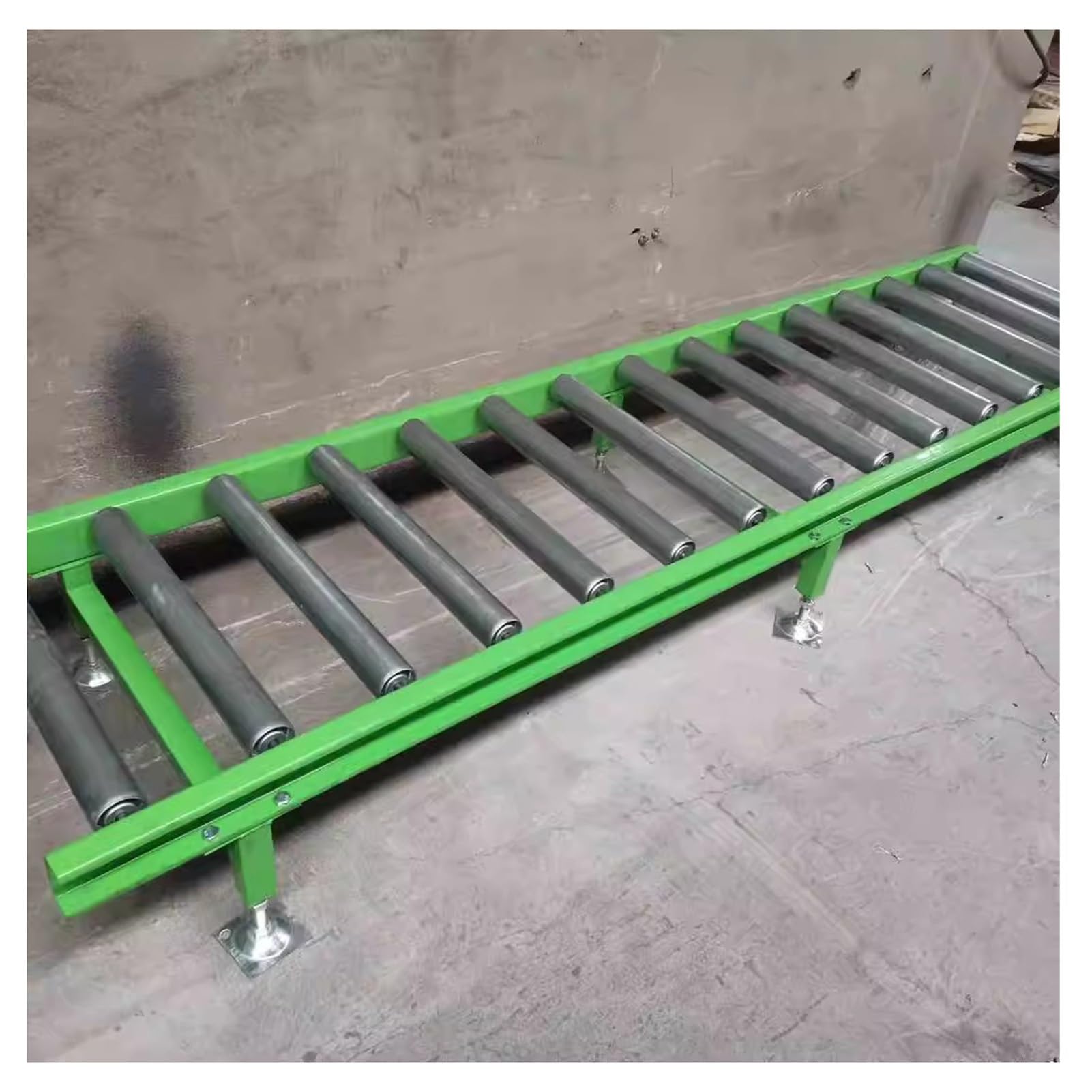 Rulli per trasportatori industriali leggeri - Giunzione non alimentata in acciaio zincato per magazzini e fabbriche - Sistema di scivolo per impieghi gravosi 150x60x30cm