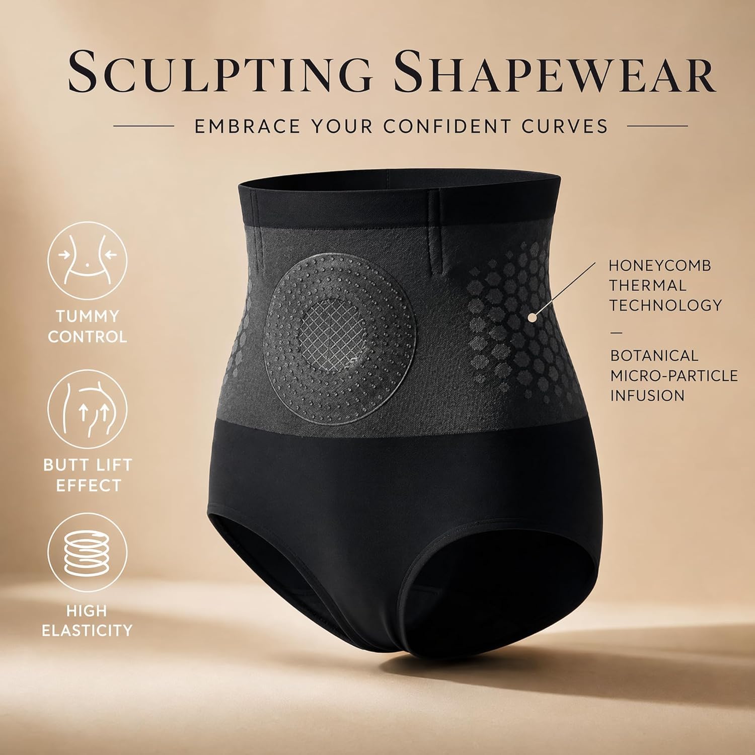 Moringa 4-in-1 Mikropartikel Sculpting & Fettverbrennungs-Shorts,Thermogene Fettverbrennungs-Formungsshorts,Nahtlose Shapewear-Hose mit hohem Bund und Bauchkontrolle für Damen,Yoga(L)