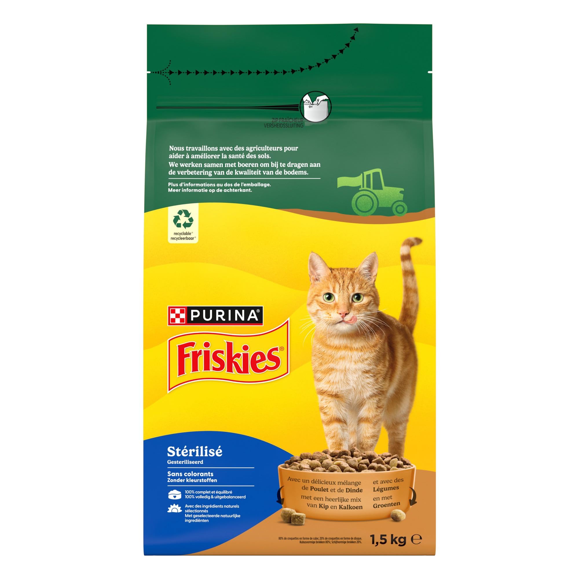 FRISKIES - Trockenfutter für ausgewachsene Katzen, sterilisiert, Truthahn – Ansicht 2