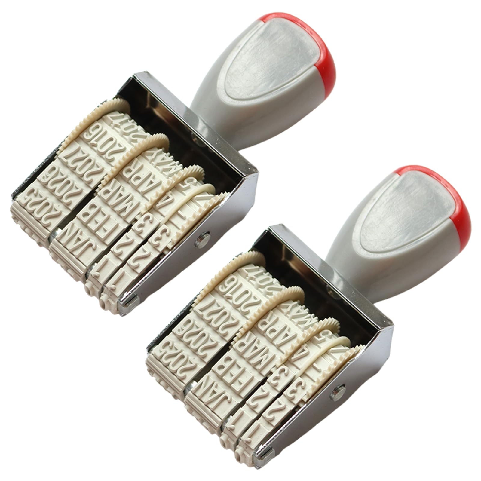 2Pcs Adjustable ABS Stamper Line Dater Rotating English Date Stampers for Document Management Mailing Packaging Rotating Date Stamper