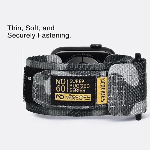 Vista 108 de Nereides Correa deportiva de nailon resistente con diseño de bucle tejido compatible con correa de Apple Watch, para iWatch de 1.65, 1.73, 1.77