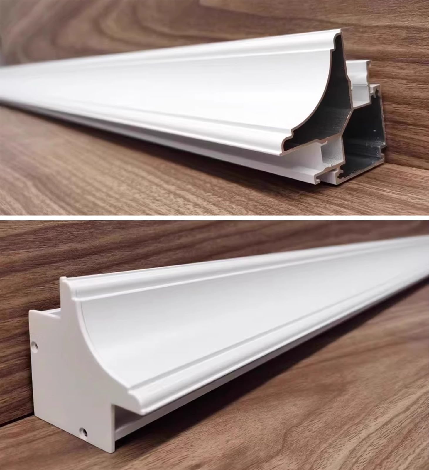 Oświetlenie Gzymsu Sufitowego, Ściennego, Podwójne Oświetlenie Pośrednie Kanał Ledowy na Pasek 8mm, Nowoczesna Listwa Sufitowa Gzyms Aluminiowy Profil(10 m/32.8 ft)
