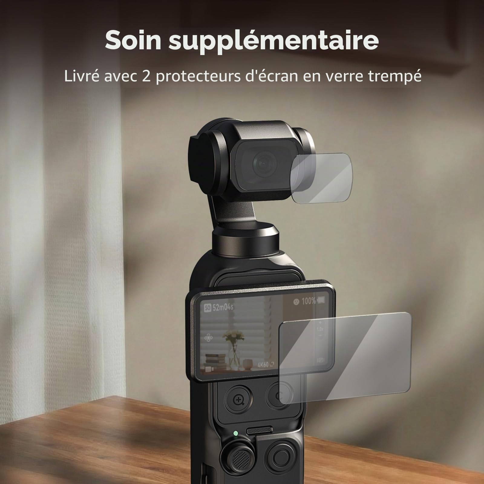 SMALLRIG Étui de Protection en Silicone pour DJI Osmo Pocket 4 - Protection Modulaire Multi-Directionnelle, Matériau en Silicone Souple, avec Protecteur d'Écran en Verre Trempé et Dragonne - 6007