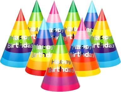 Rainbow Party Hats Birthday Party 