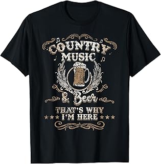 Vintage Country Music and Beer That's Why I'm Here Legends T-Shirt Small