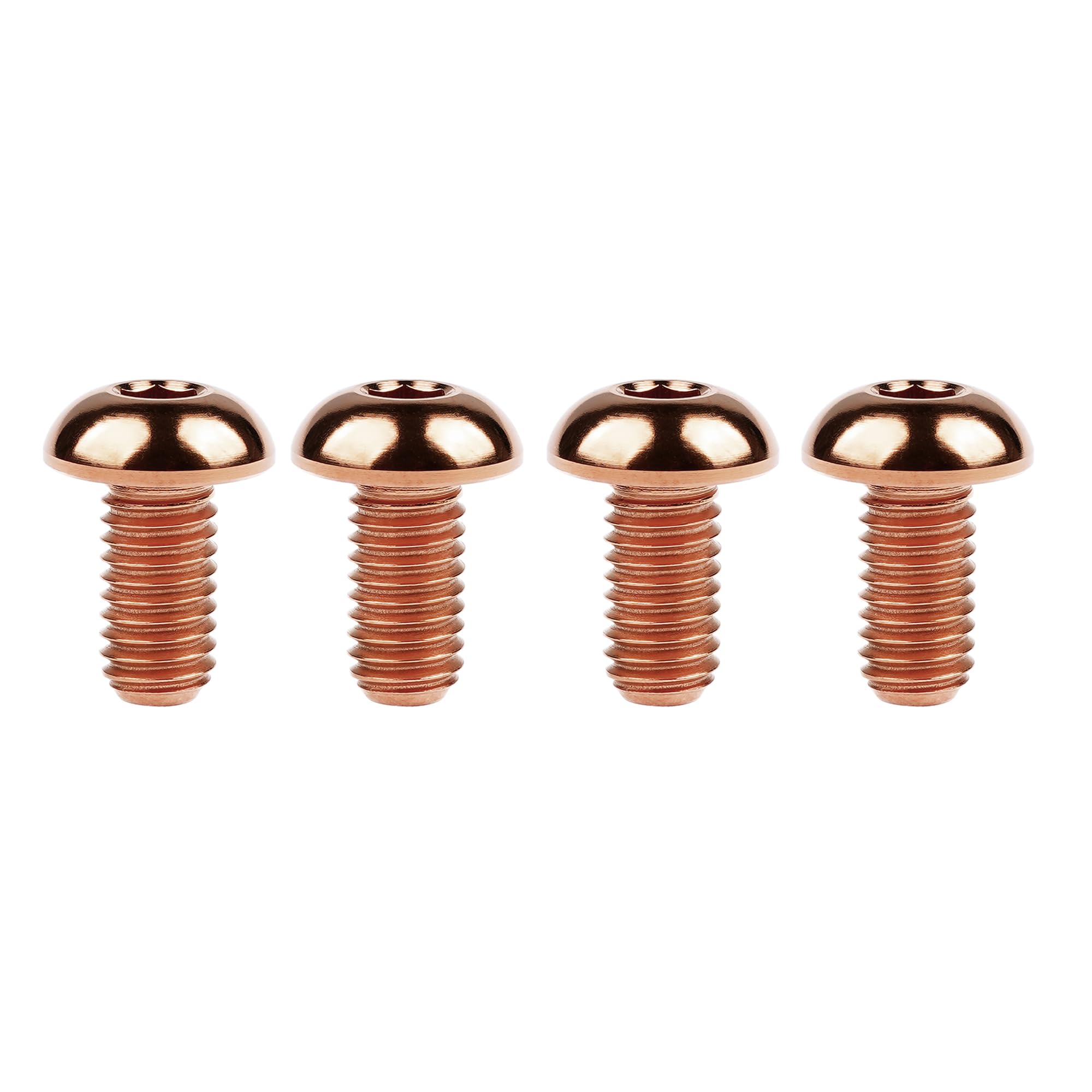 Ruifu M5 Titanium Gr5 Allen Button cap Screws Bolts 8 10 12 15 18 20 25 30mm for Bicycle Water Bottle Cage (Pack of 4) (Bronze, M5x10mm)