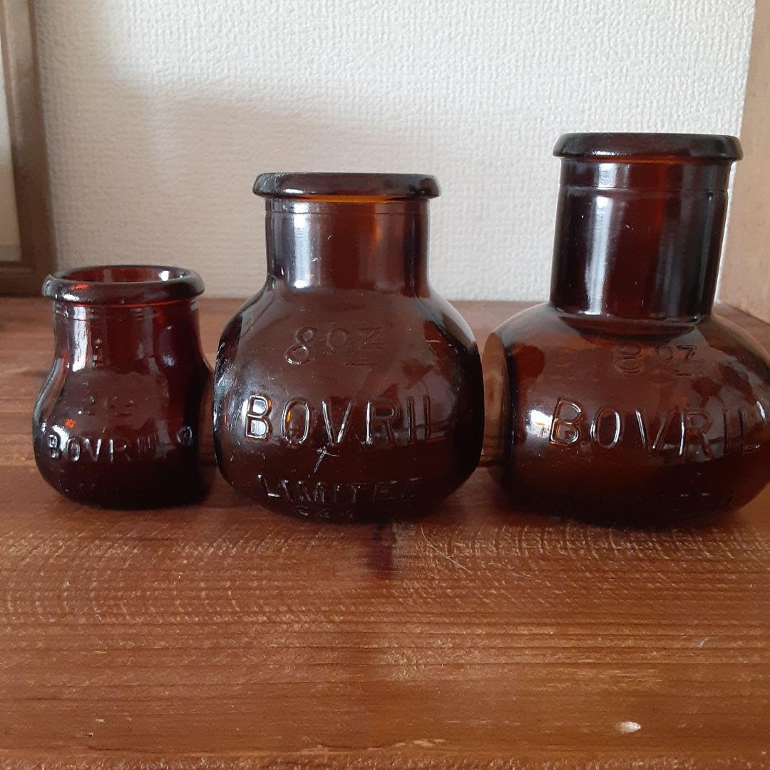 Amazon.co.jp: イギリスアンティーク BOVRIL ボブリル ガラスボトル