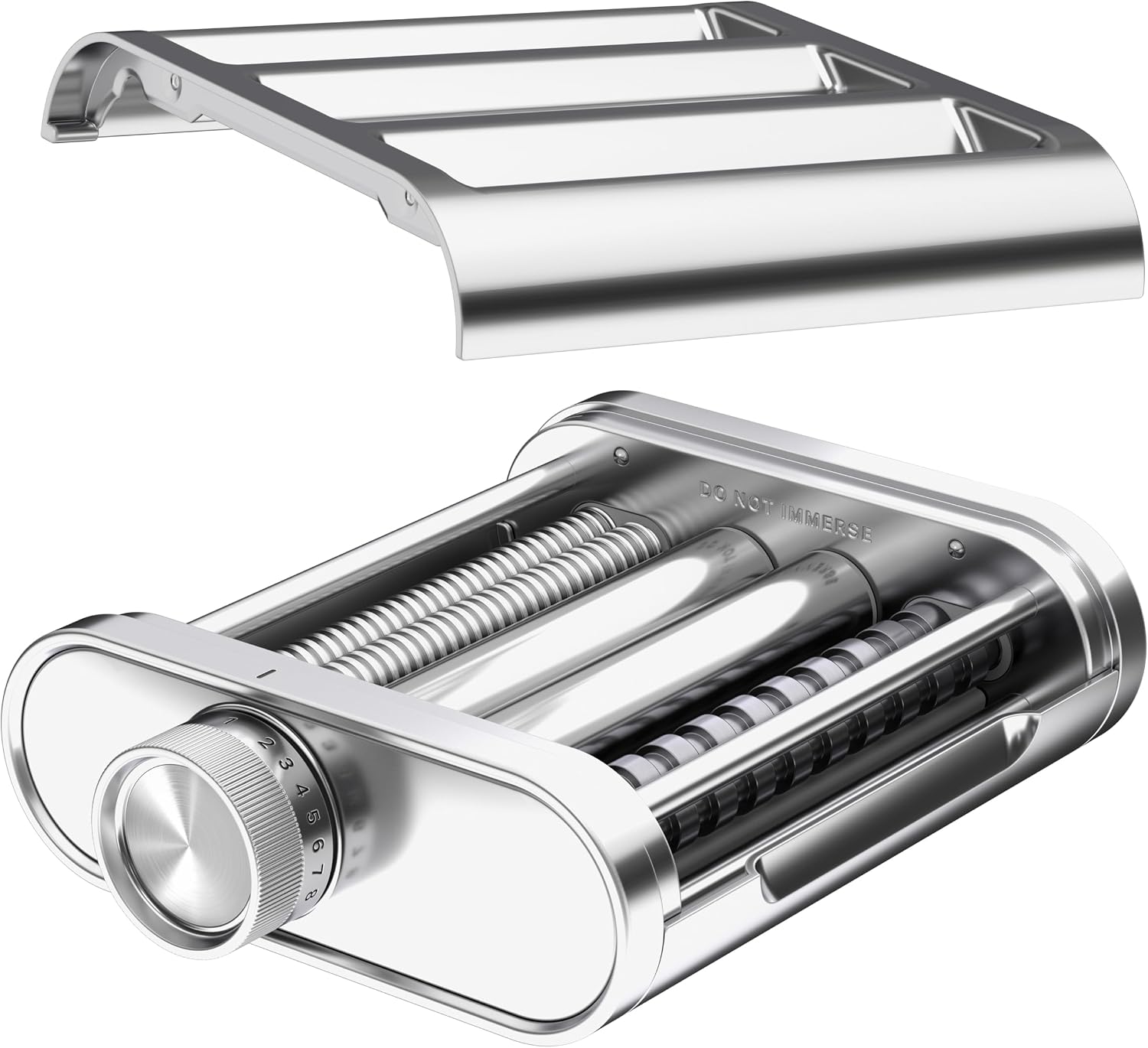 KitchenAid 3-in-1 Metal Pasta Attachment 5KSM3MPA, Includes Pasta Roller, Spaghetti Cutter and Fettuccine Cutter, Stainless Steel Attachment for KitchenAid Stand Mixers, Metal