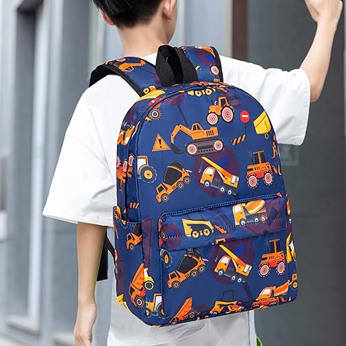 Miniatura 2 de Mochila escolar para niños con lonchera para niños, jardín de infantes, mochila escolar para preescolar y jardín de infantes, Tractor Azul Marino,