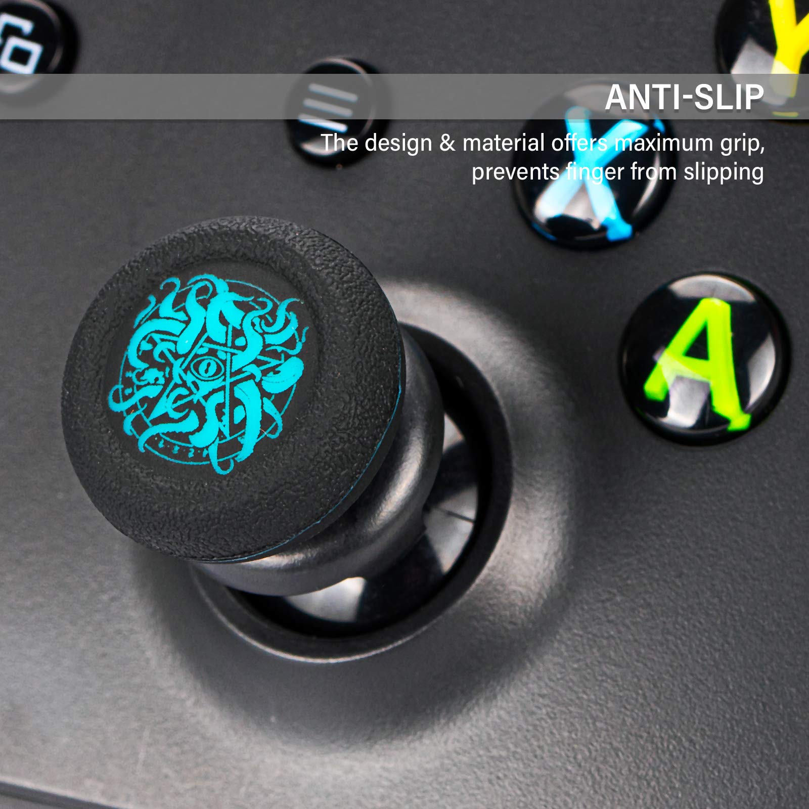 FPS Thumbstick Extender & Printing Rubber Silicone Grip Cover 2 Sets for Xbox Series X/S & Xbox One Controller (Deep Sea Demon Tentacle) — view 5